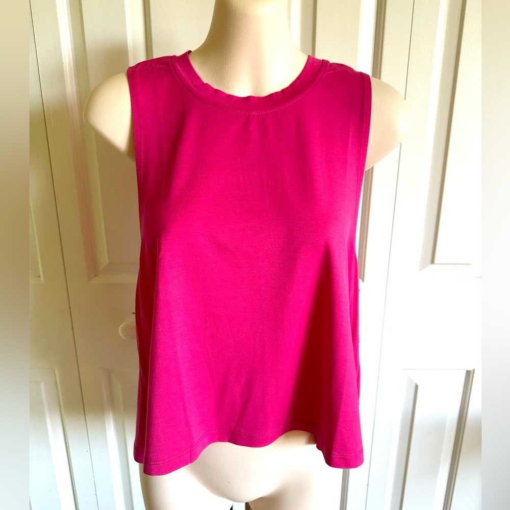 CARBON 38 Women Yellow,Fuchsia Cropped Tank Top XS NWT
